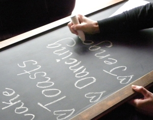 chalkboard writing